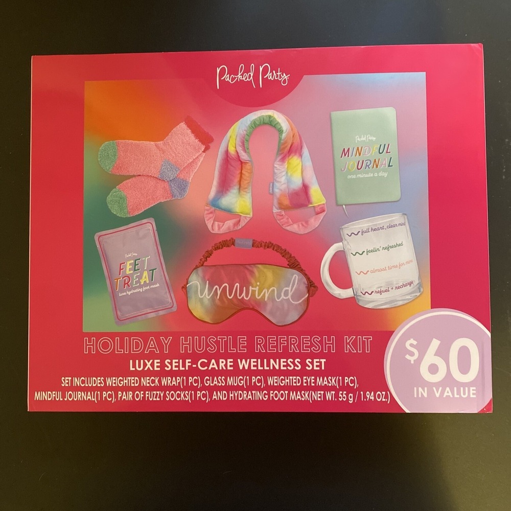 Packed Party‎ Holiday Hustle Refreshning Kit, Self Wellness Self Care Gift Set